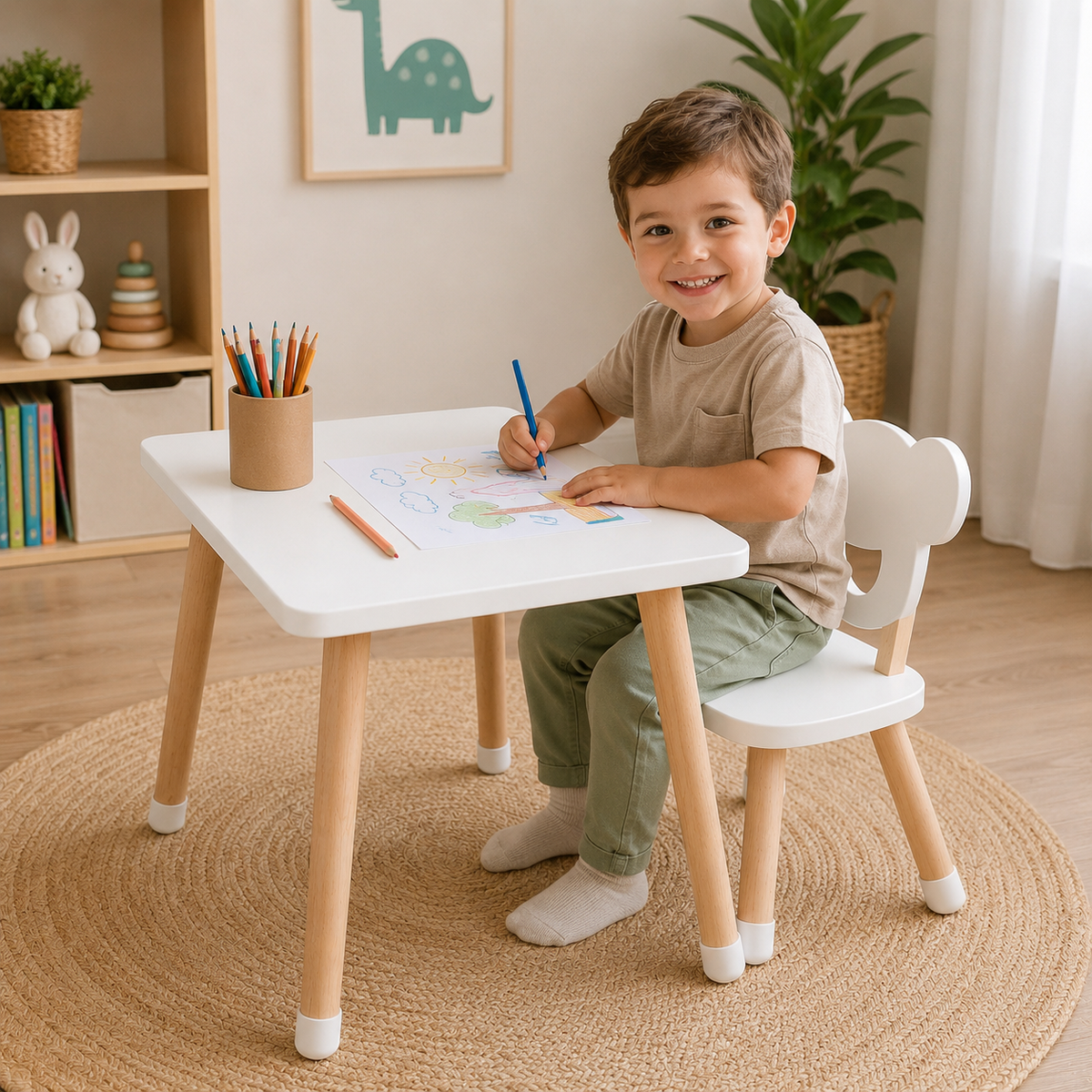 Conjunto evolutivo, mesa infantil + 1 silla